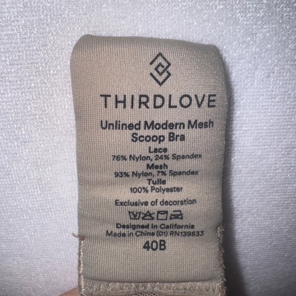Third Love Unlined Modern Mesh Scoop Bra 40B - Picture 9 of 9
